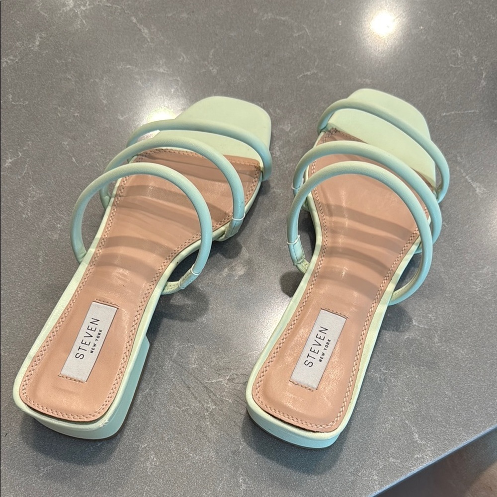 Steven By Steve Madden Green and Tan Sandals